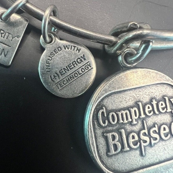 Alex and Ani Silver‎ Bangle Bracelet Completely Blessed Energy Charms Adjustable - Picture 4 of 10
